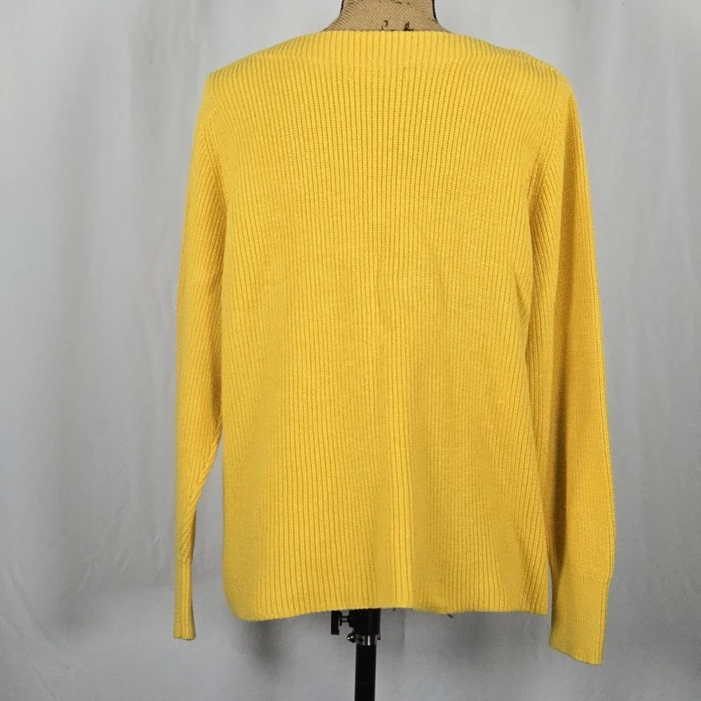 Banana Republic Women's L Yellow Ribbed Knit Boatneck Sweater